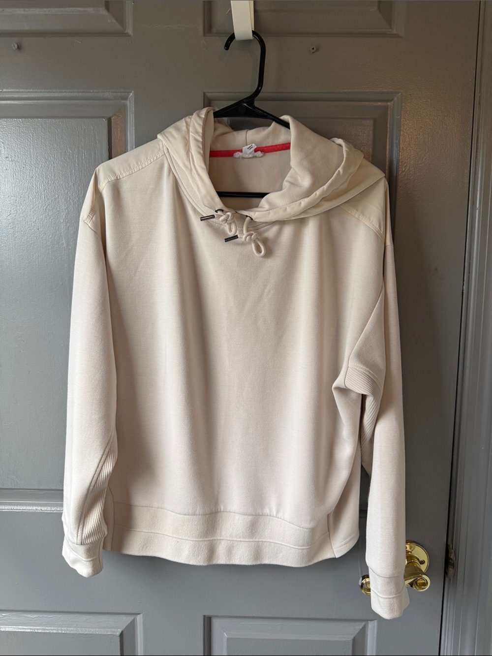 Women's Cream Hooded Pullover Sweatshirt